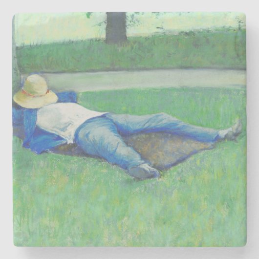 The Siesta (door Gustave Caillebotte) Stenen Onderzetter (Voorkant)