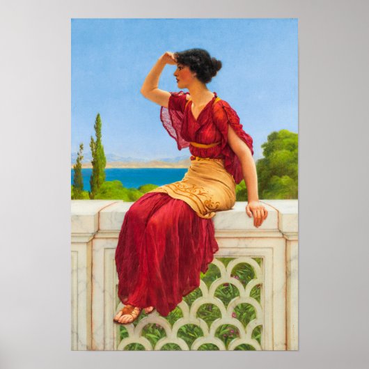 The Signal, 1899 door John William Godward Poster (Voorkant)
