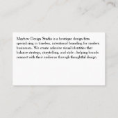 The Signature Script - Minimalist Business Card Visitekaartje (Achterkant)