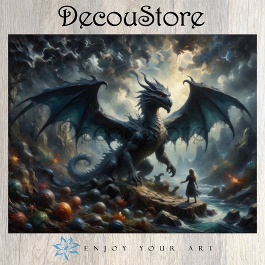 The Silent Guardian Dragon Decoupage Tissuepapier