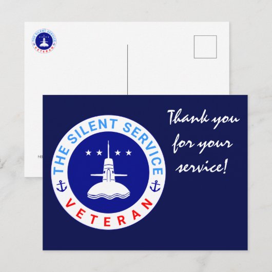 The Silent Service Veteraan elegant Briefkaart (Voorkant / Achterkant)