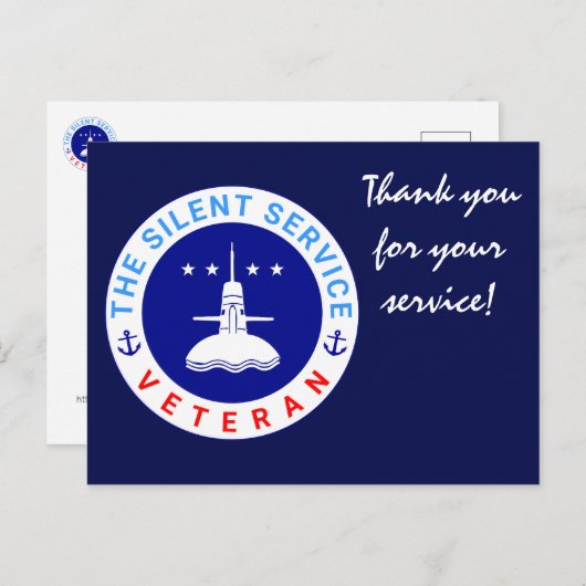 The Silent Service Veteran elegant Briefkaart (Voorkant / Achterkant)