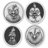 "The Silkie & Co. Funny Far" 4-Pack Sticker Bundle (Voorkant)