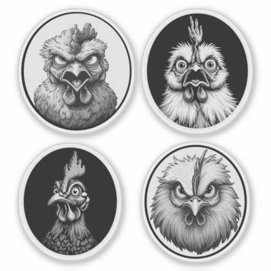 "The Silkie & Co. Funny Far" 4-Pack Sticker Bundle (Voorkant)