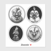 "The Silkie & Co. Funny Far" 4-Pack Sticker Bundle (Vel)