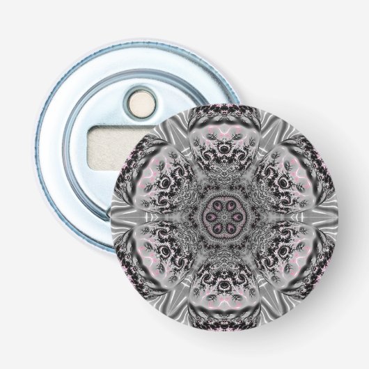 The Silver Fractal Garden Button Flesopener (Voorkant)