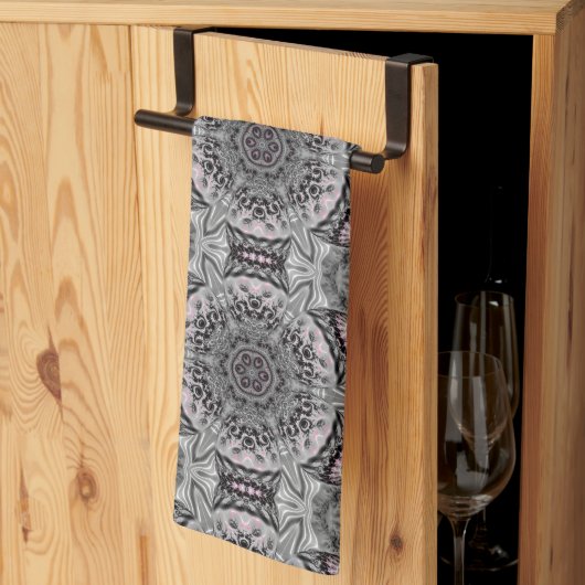 The Silver Fractal Garden Theedoek (Derde Gevouwen)