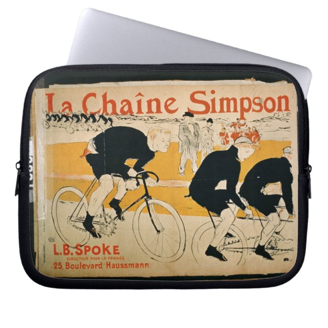 "The Simpson Chain", Parijs (kleurenlitho) Laptop Sleeve (Voorkant)