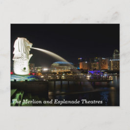 The Singapore Merlion and Esplanade Theaters Briefkaart