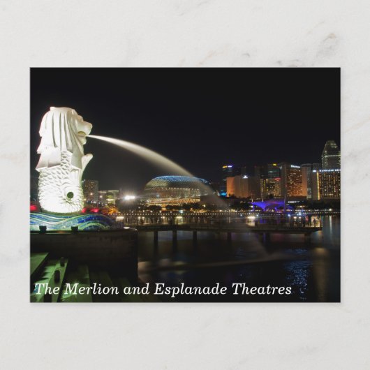 The Singapore Merlion and Esplanade Theaters Briefkaart (Voorkant)