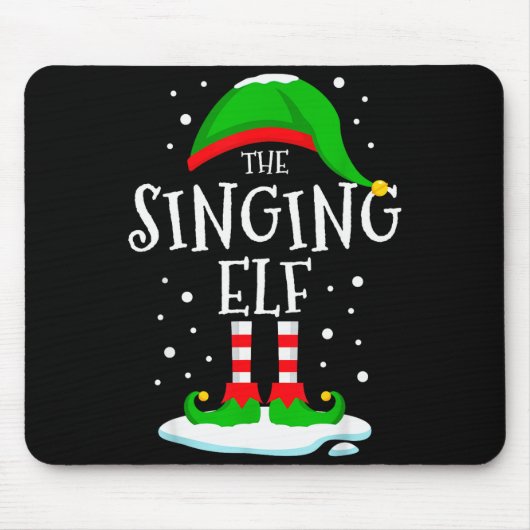 The Singing Elf Christmas Family Matching Xmas Sin Muismat (Voorkant)