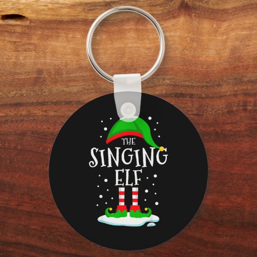 The Singing Elf Christmas Family Matching Xmas Sin Sleutelhanger (Voorkant)