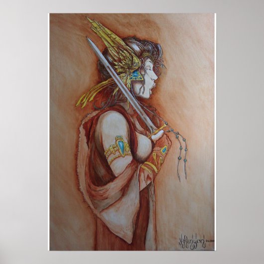 "The Singing Warrior" schilderij van Joseph C. Ken Poster (Voorkant)