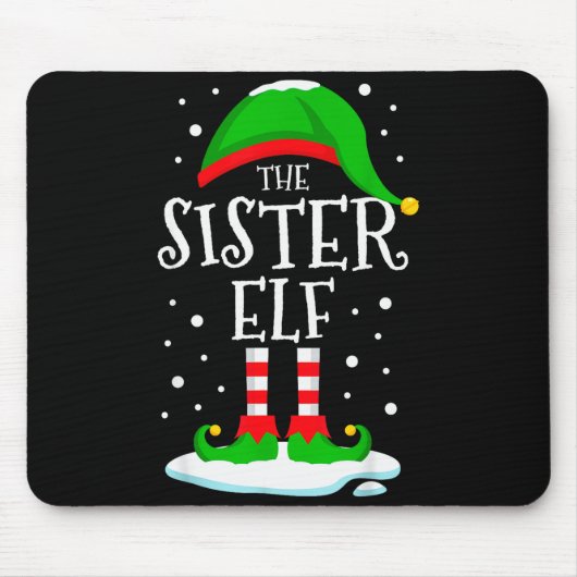 The Sister Elf Christmas Family Matching Xmas Grou Muismat (Voorkant)