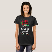The Sister Gnome Buffalo Plaid Christmas Matching  T-shirt (Voorkant volledig)