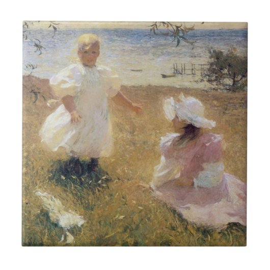 The Sisters, door Frank W. Benson Tegeltje (Voorkant)