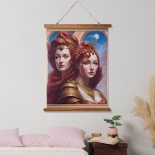 The Sisters Red AI Concept Art door Xzendor7 Hangend Wandkleed