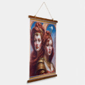 The Sisters Red AI Concept Art van Xzendor7 Hangend Wandkleed (Gebogen)