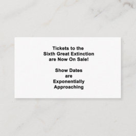 The Sixth Great Extinction Enclosure Card Informatiekaartje