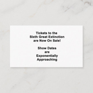 The Sixth Great Extinction Enclosure Card Informatiekaartje