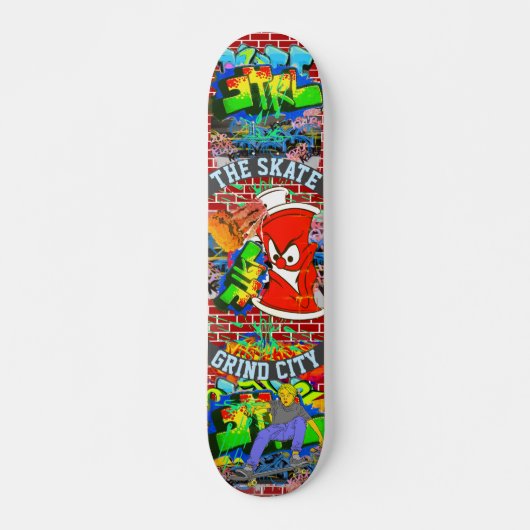 The Skate Grind City Persoonlijk Skateboard (Voorkant)