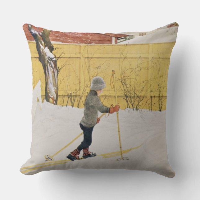 The Skier, c.1909 Kussen (Voorkant)
