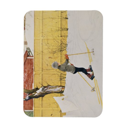 The Skier, c.1909 Magneet (Verticaal)