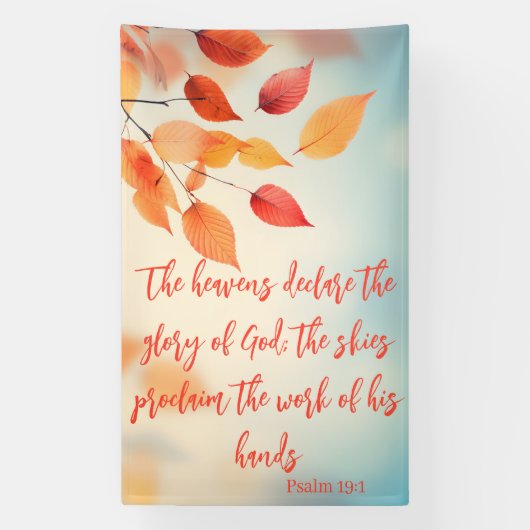 The Skies Proclaim His Glory Psalm 19:1 Spandoek (Verticaal)