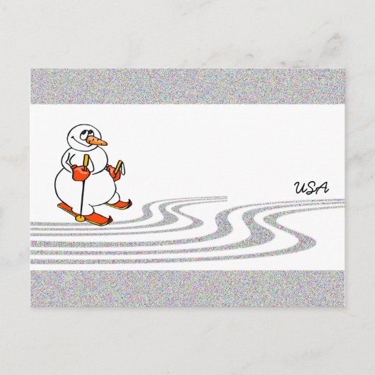 The Skiing Snowman - Briefkaart (Voorkant)