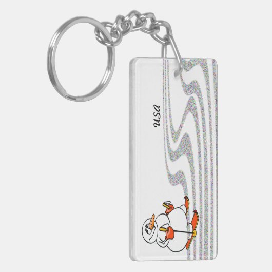 The Skiing Snowman - Sleutelhanger (Voorkant Links)