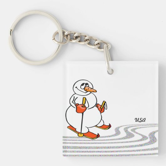 The Skiing Snowman - Sleutelhanger (Voorkant)