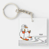 The Skiing Snowman - Sleutelhanger (voorkant)