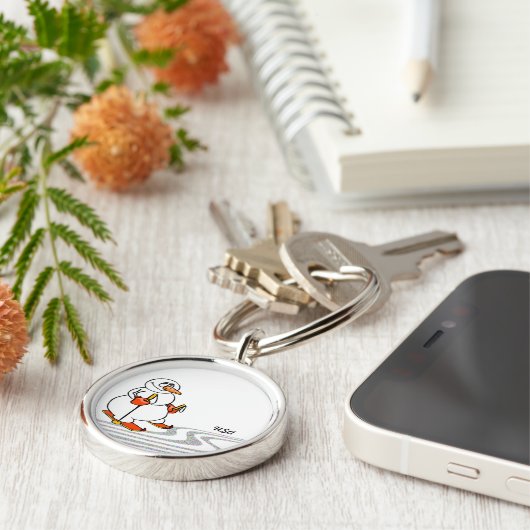 The Skiing Snowman - Sleutelhanger (Zijkant)