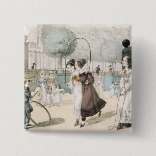 The Skipping Game, bord 115 uit Le Bon Genre, Vierkante Button 5,1 Cm