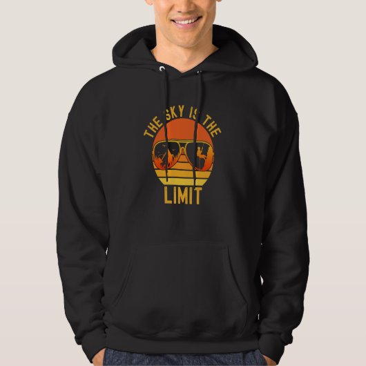 The Sky Is The Limit Retro Sunset Rock Climbing Cl Hoodie (Voorkant)