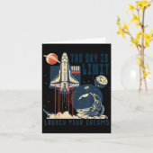 The Sky Is Your Limit Space Rocket Shuttle Motivat Kaart (Gele Bloem)