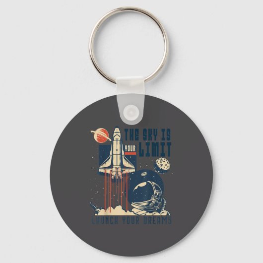 The Sky Is Your Limit Space Rocket Shuttle Motivat Sleutelhanger (Voorkant)