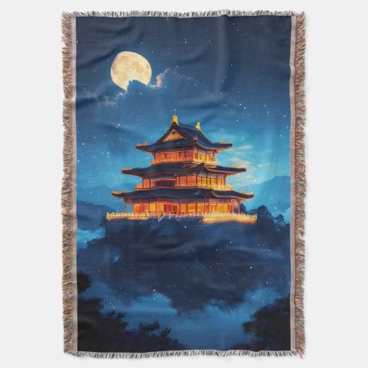 The Sky Palace at Midnight Deken (Voorkant Verticaal)