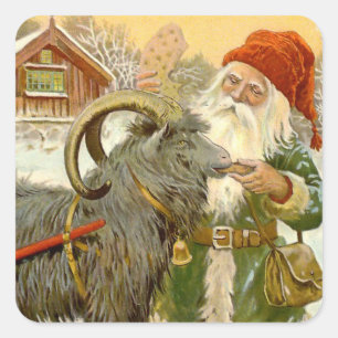 "The Sled Goat" van Jenny Nystrom Vierkante Sticker