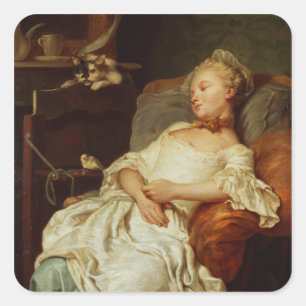 The Sleeper, 1759 (olie op doek) Vierkante Sticker