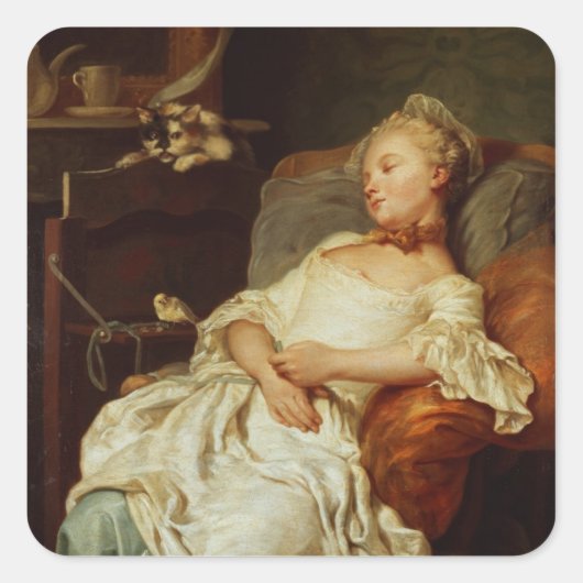 The Sleeper, 1759 (olie op doek) Vierkante Sticker (Voorkant)