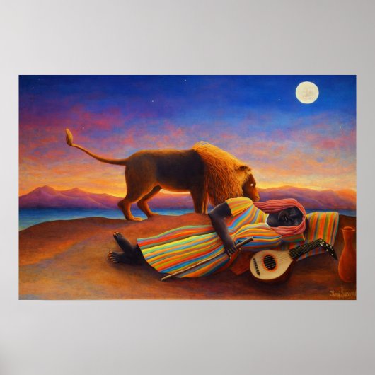 The Sleeping Gypsy by Henri Rousseau Poster (Voorkant)