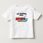 The Sleeping Hero" Schattige kattenpeuter T-shirt (Voorkant)