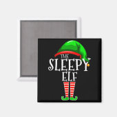The Sleepy Elf Group Matching Family Christmas Gif Magneet (Voorkant / Achterkant)