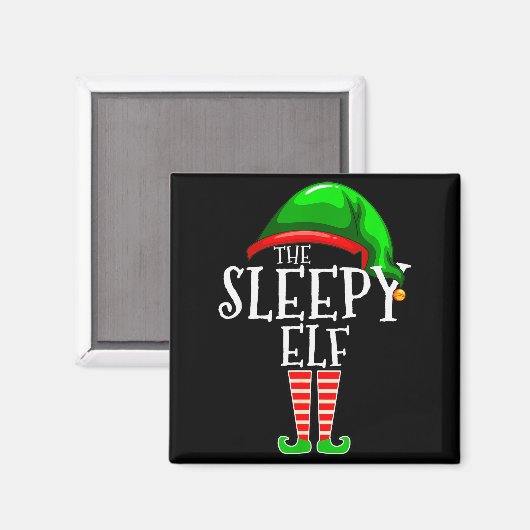 The Sleepy Elf Group Matching Family Christmas Gif Magneet (Voorkant / Achterkant)