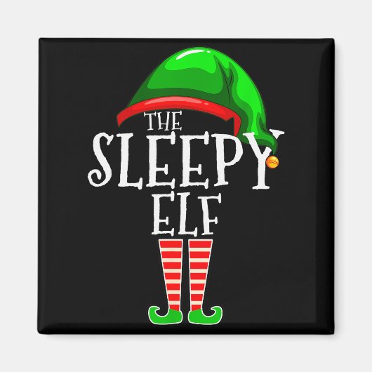 The Sleepy Elf Group Matching Family Christmas Gif Magneet (Voorkant)