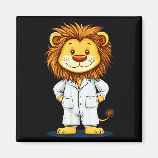 The Sleepy King_ Lion In Pajamas Costume For Boys  Magneet (Voorkant)