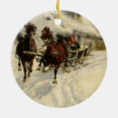 The Sleigh Ride, 1896 (olie op doek) Keramisch Ornament (Achterkant)