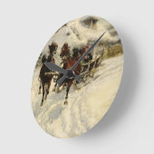 The Sleigh Ride, 1896 (olie op doek) Ronde Klok (Hoek)