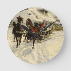 The Sleigh Ride, 1896 (olie op doek) Ronde Klok